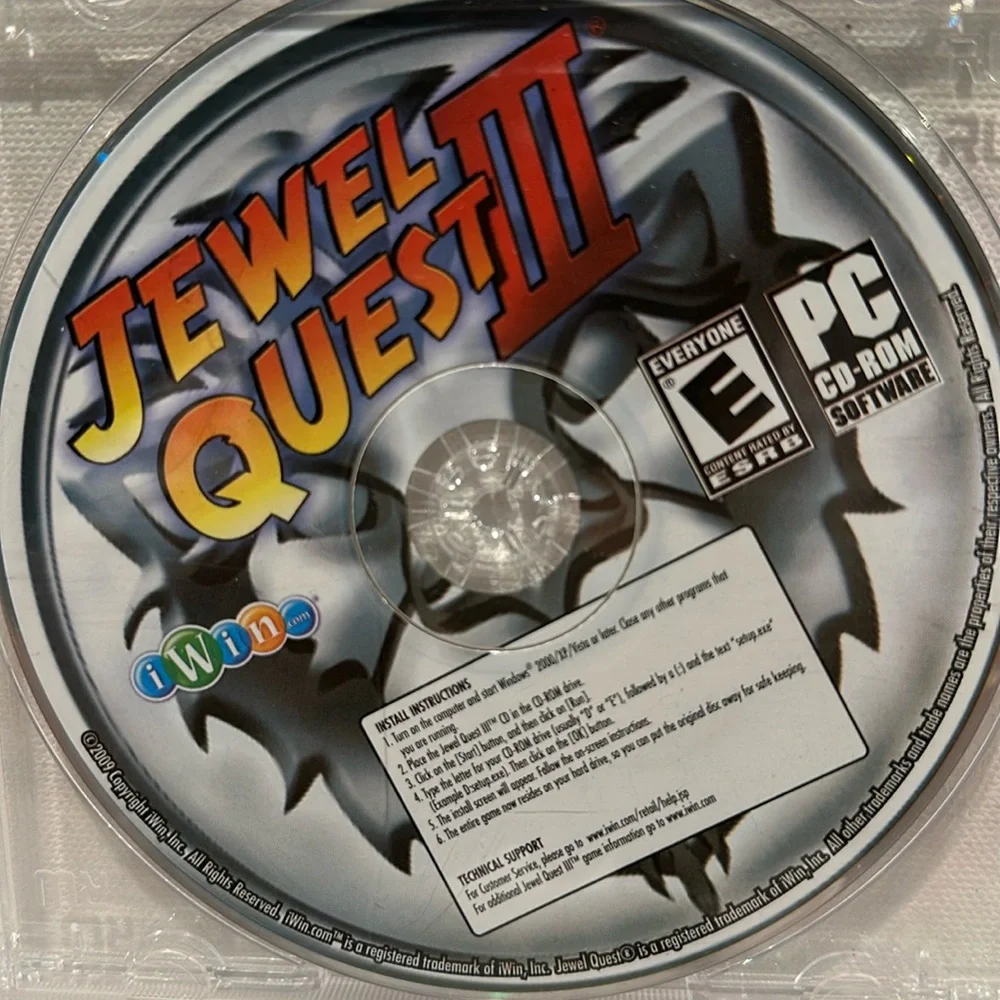 Used iWin Jewel Quest II PC CD-ROM Software Game. Rated E